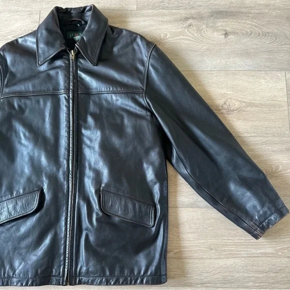 Vintage J. Crew Genuine Thick Leather Jacket Classic Fit - Picture 11 of 12